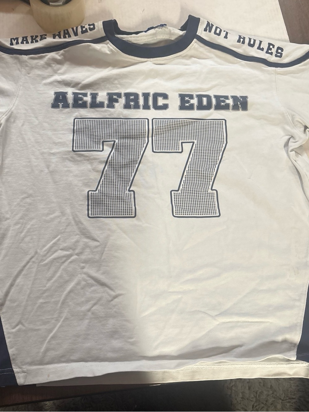 Aelfric Eden White and Navy '77 Graphic Jersey
